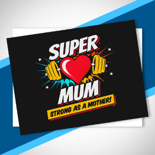 Superhero Mum - Strong As A Mother - Super Mum Postcard
