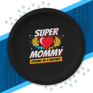 Superhero Mum - Strong As A Mother - Super Mummy Paper Plate
