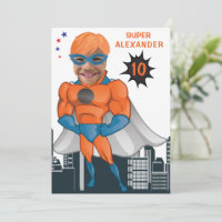 Superhero Muscle Man Orange Greatest Fun Birthday 