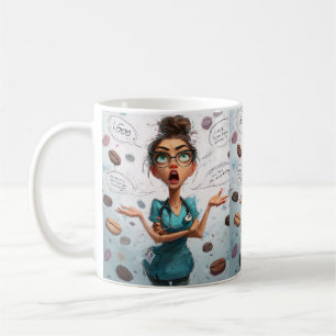 Superhero Nurse in Vintage Comic Art Style Coffee Mug
