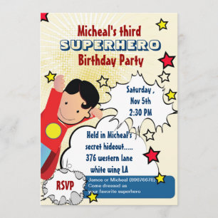 Superhero Party Birthday Invitation