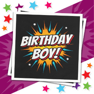 Superhero Party Comic Book Hero Birthday Boy Napkin