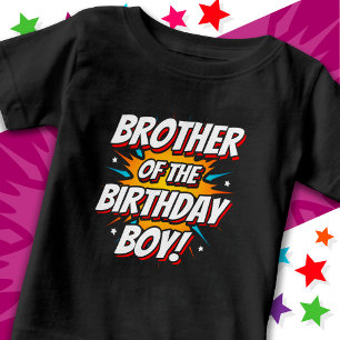 Superhero Party Comics Brother of Birthday Boy Baby T-Shirt
