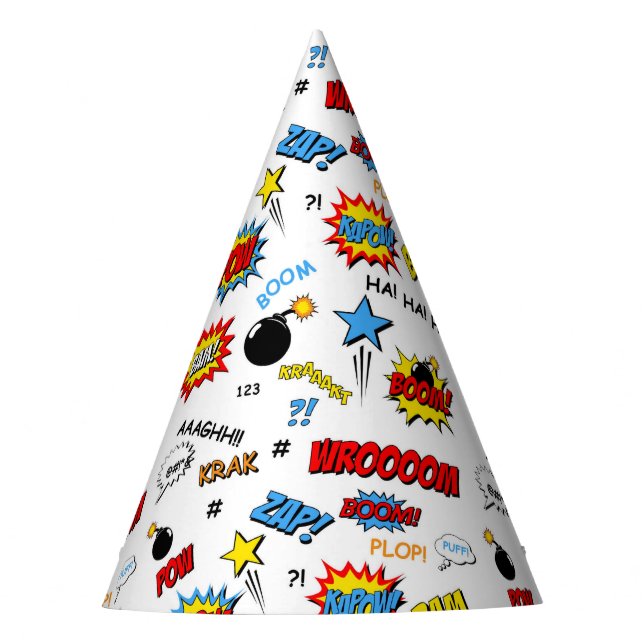 Superhero Party Hat - Word Art