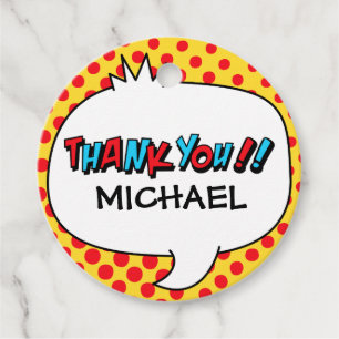 Superhero Party Thank You Favour Tag