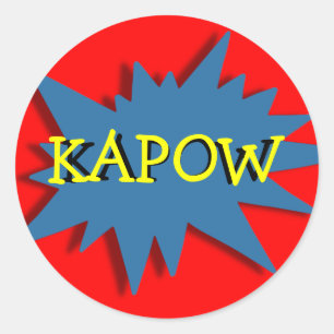Superhero Party Theme Red Blue Classic Round Sticker