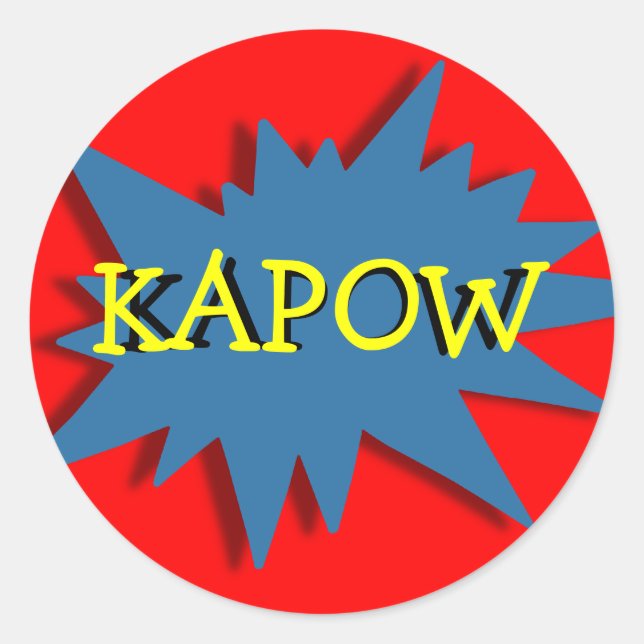 Superhero Party Theme Red Blue Classic Round Sticker (Front)