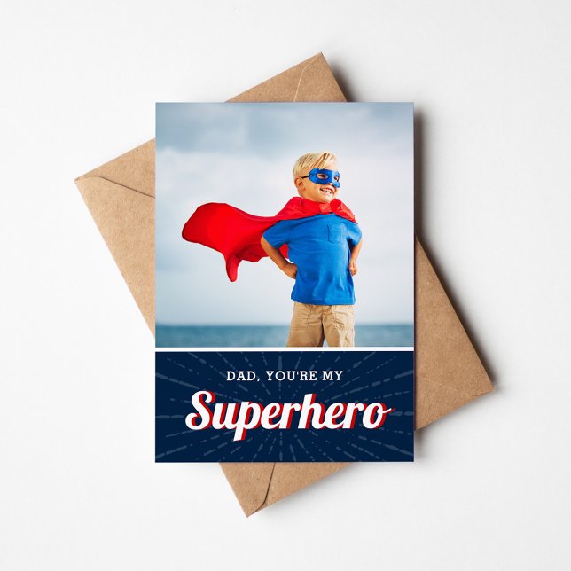 Superhero Personalised Father's Day Photo Card (Creator Uploaded)