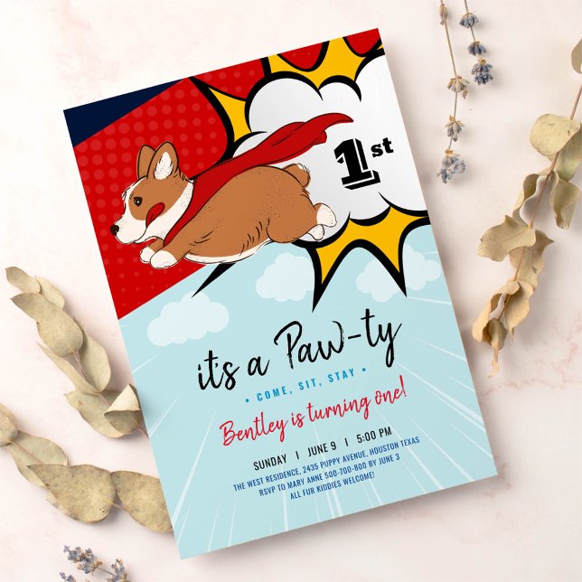 Superhero Puppy birthday invitation (Creator Uploaded)