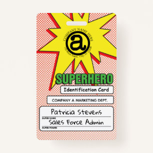 Superhero PVC ID Badge