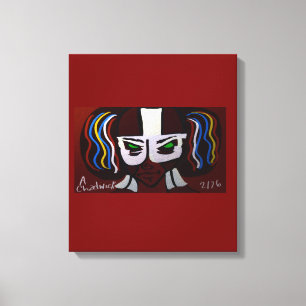 Superhero Red Alien Girl Canvas Print