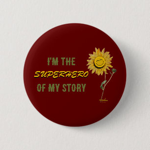 Superhero Red Button by Poet Adiela Akoo