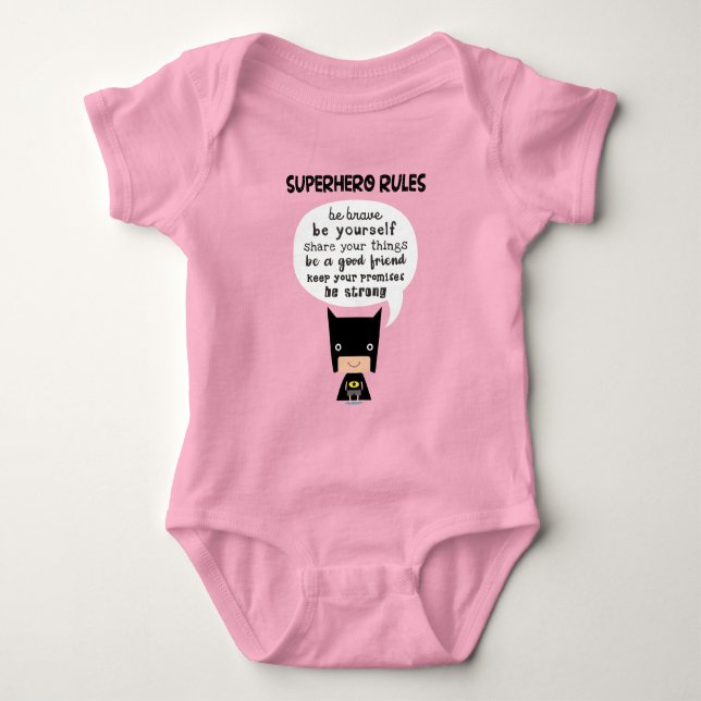 Superhero Rules Baby Bodysuit (Front)