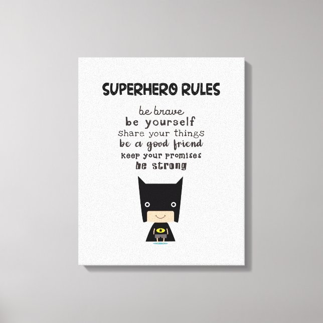 Superhero Rules Canvas Print (Front)