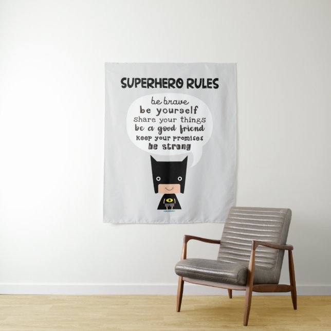 Superhero Rules Tapestry (In Situ)