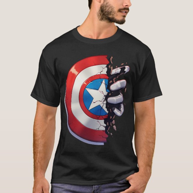 Superhero Shield with Fist T-Shirt (Front)