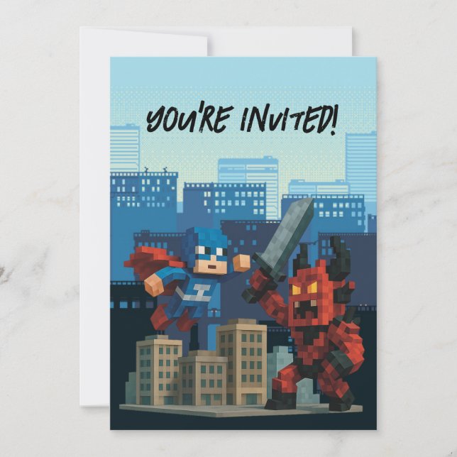 Superhero Skyblade Showdown Invitation (Front)
