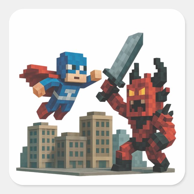 Superhero Skyblade Showdown  Square Sticker (Front)