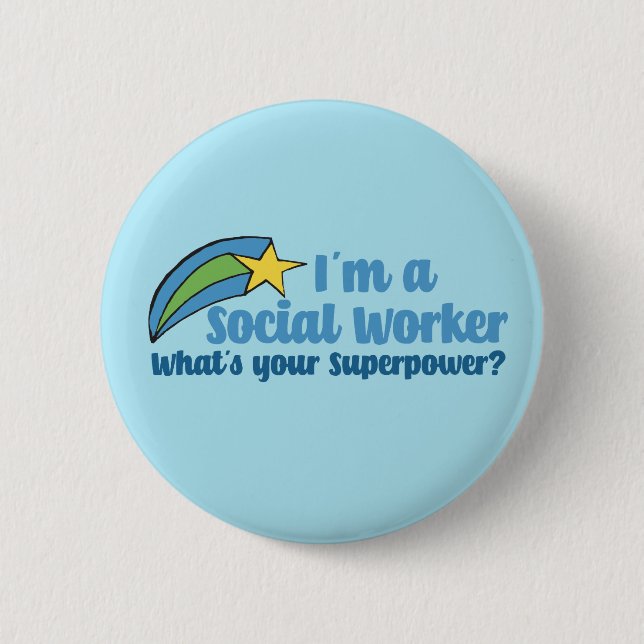 Superhero Social Worker 6 Cm Round Badge (Front)