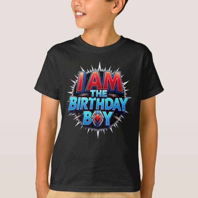 Superhero Spider Web Tee Perfect Birthday Boy Gift (Front)