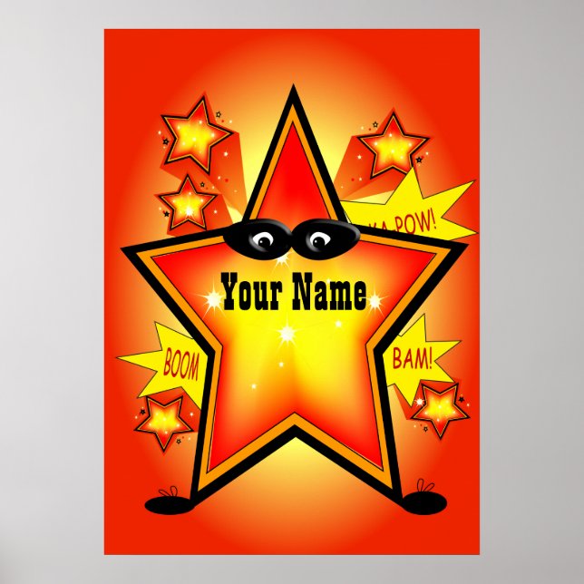 Superhero Star Kids Room Poster (Front)