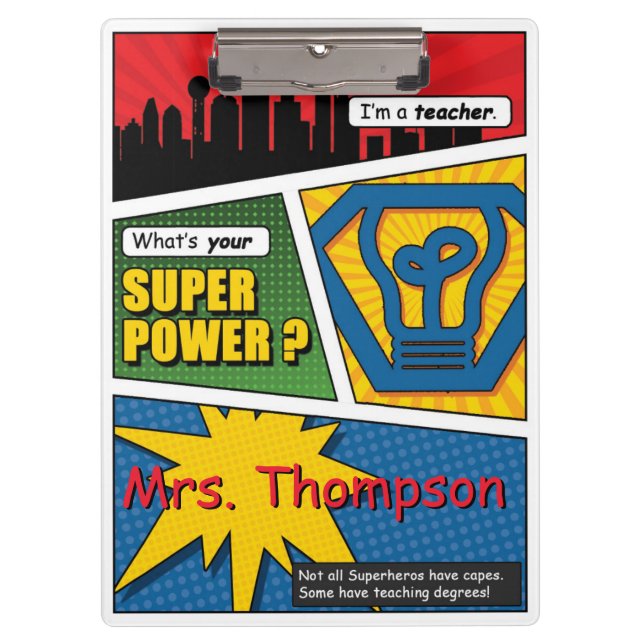 Superhero Teachers Clipboard (Front)