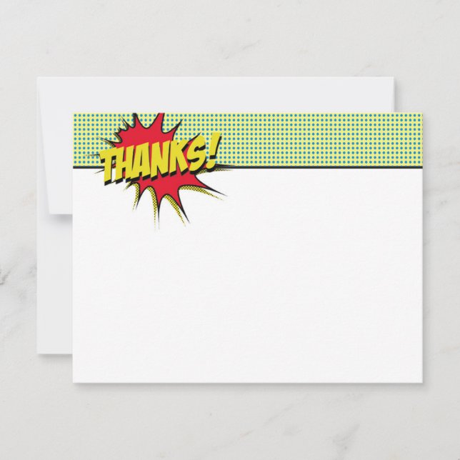Superhero Thank You Stationery Note Card (Front)