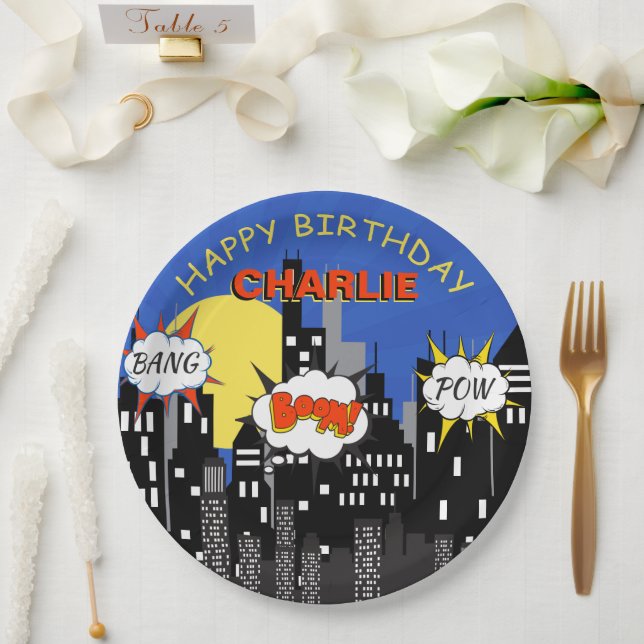 Superhero Theme Birthday Paper Plate (Wedding)