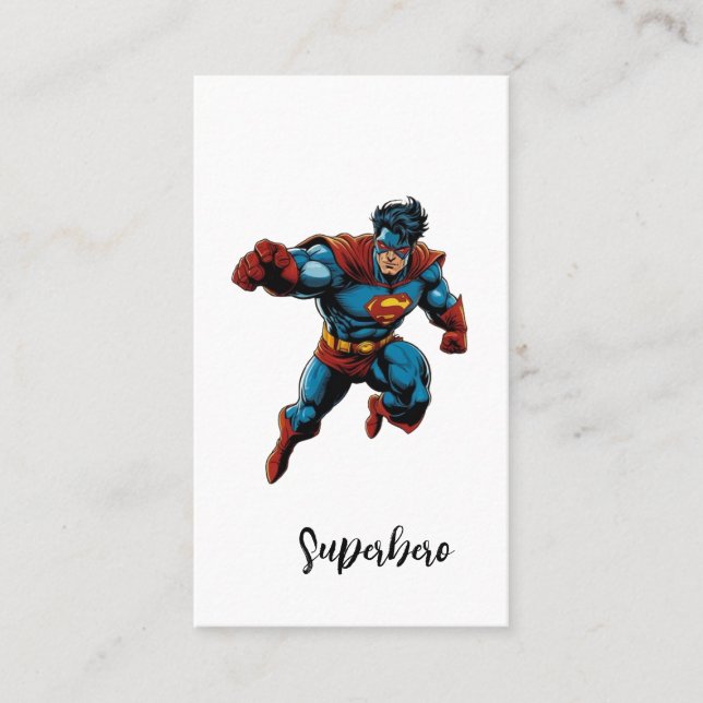 superhero tshirt business card (Front)