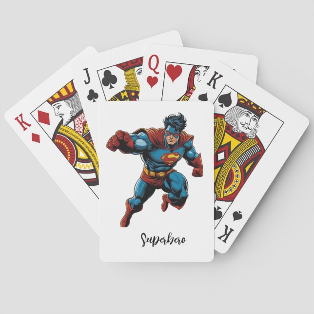 superhero tshirt playing cards (Back)
