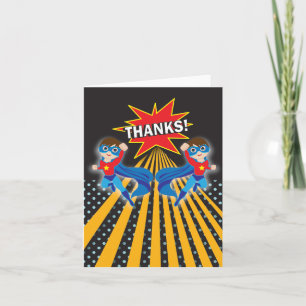 Superhero   Twins Thank You Card