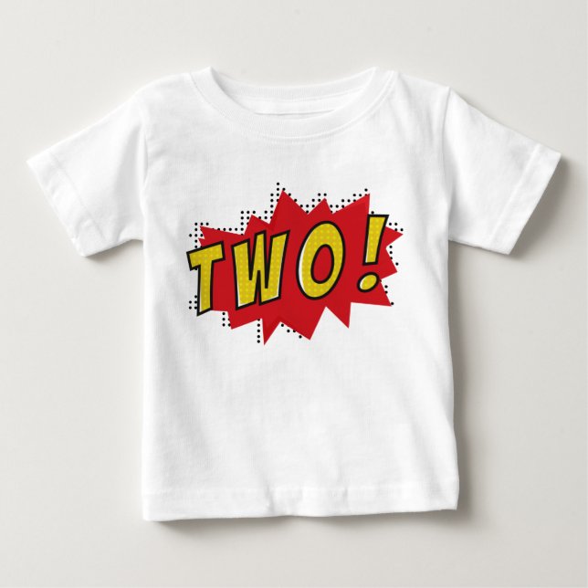 Superhero two years old party birthday boys baby T-Shirt (Front)
