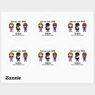 SUPERHERO - United for SHE Classic Round Sticker