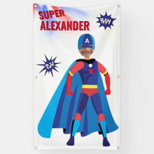 Superhero USA Stunning Boy Fab Birthday Amazing Banner