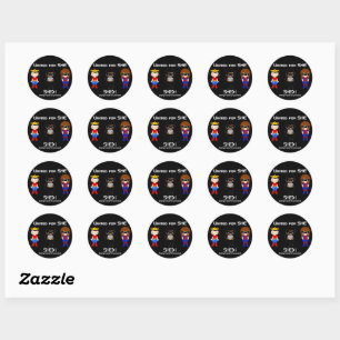 SUPERHERO White Outline - United for SHE Classic Round Sticker
