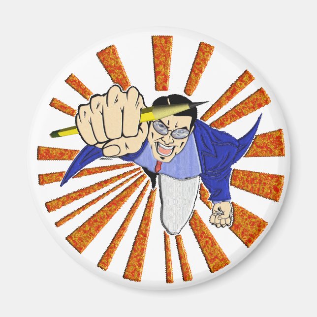 Superhero with Pencil Magnet (Front)