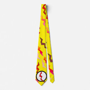 Superhero Yellow Red Lightning Bolt Halloween Tie