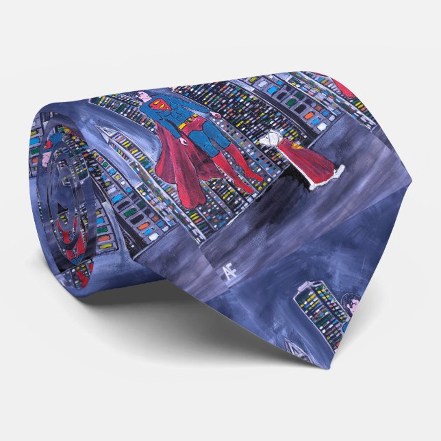Superheroes Best Friend Painting by Alfred Fox Tie (Rolled)