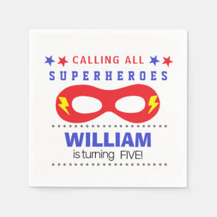Superheros Party Happy Birthday Napkin
