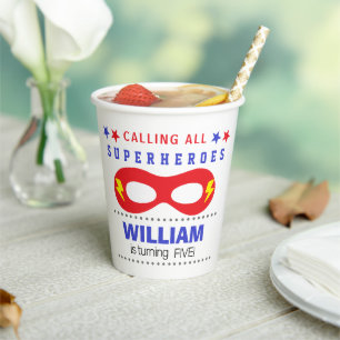 Superheros Party Happy Birthday  Paper Cups