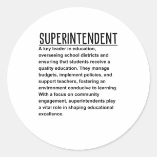 Superintendent Classic Round Sticker