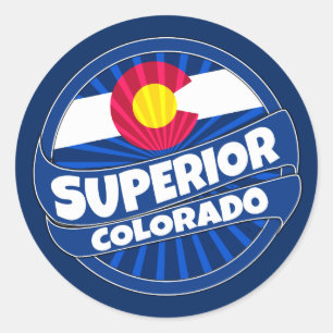 Superior Colorado flag burst stickers