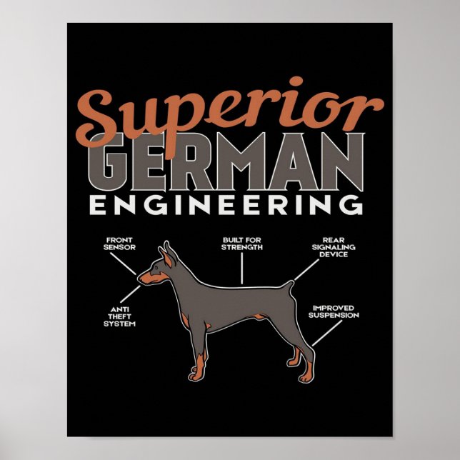 Superior German Engineering Doberman Dog Poster (Front)
