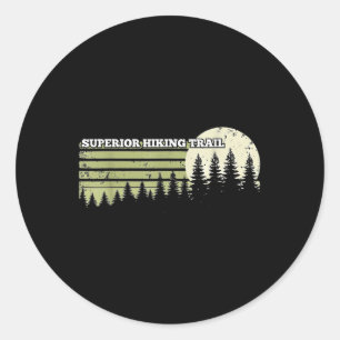 Superior Hiking Trail Outdoor Nature Forest Men Wo Classic Round Sticker