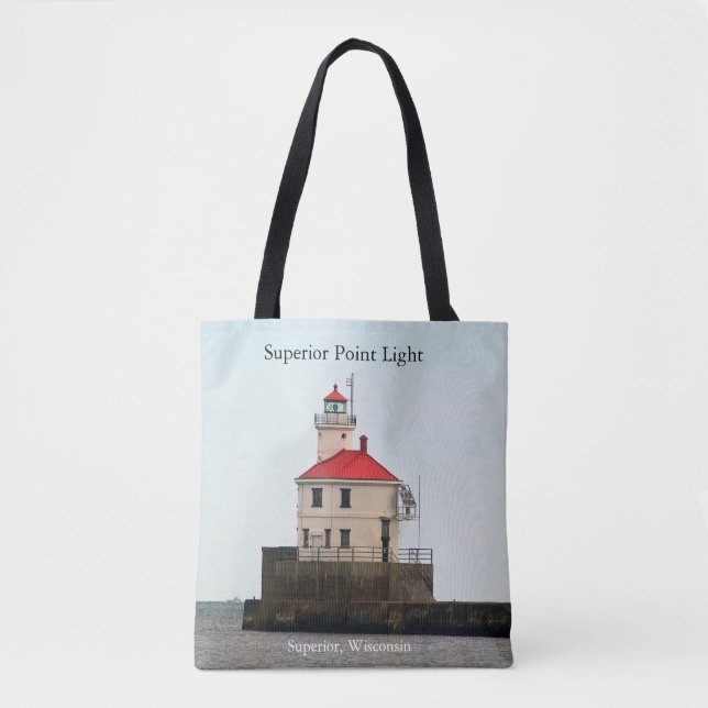 Superior Point Lighthouse all over tote bag (Front)