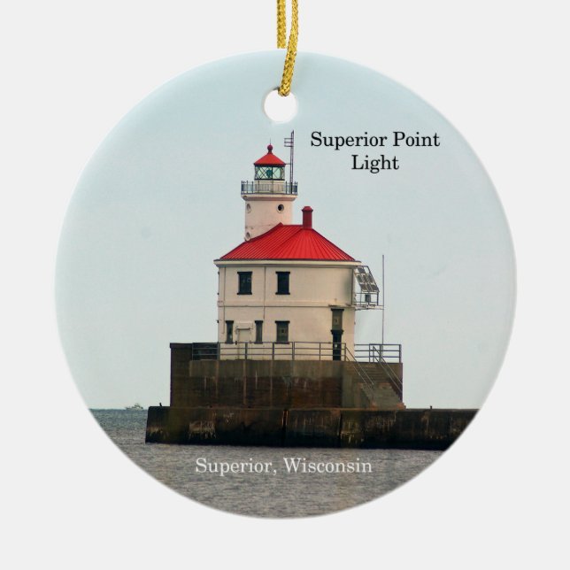 Superior Point Lighthouse ornament (Front)