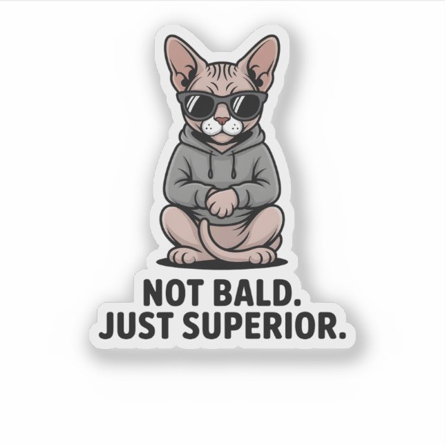 Superior Sphynx Cat Attitude Illustration (Front)