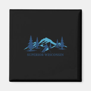 Superior Wisconsin Ski Resort Skiing Skier Magnet
