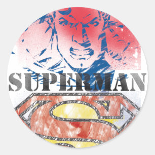 Superman 28 classic round sticker