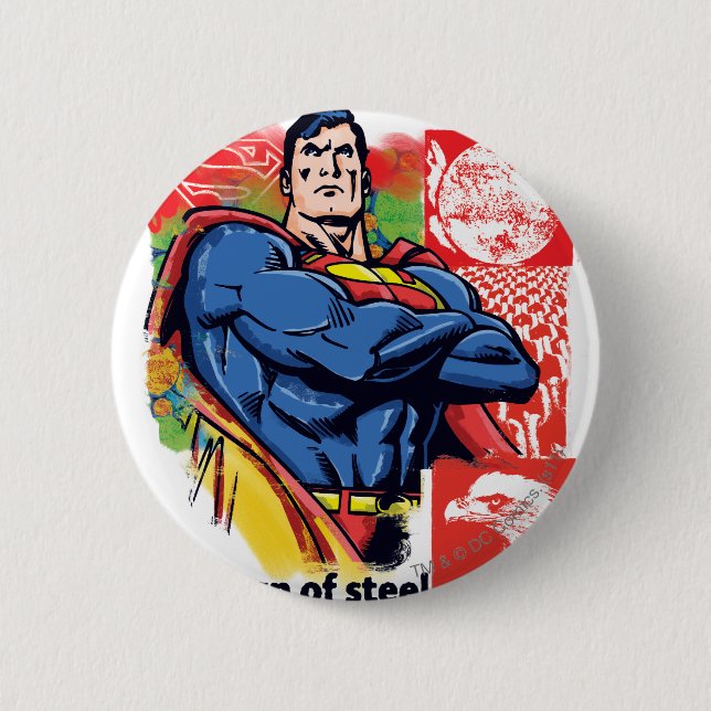 Superman 58 6 cm round badge (Front)